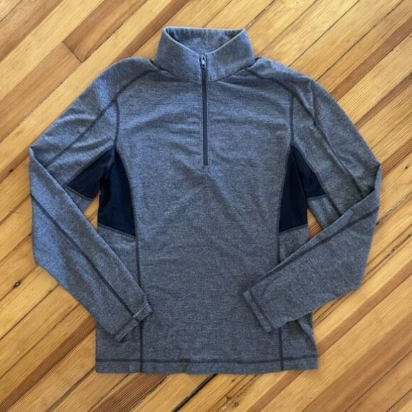Lululemon Men’s Core 1/2 Half Zip in Charcoal Heather/Black Size L - Picture 1 of 4